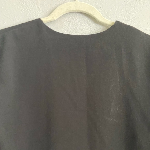 Zara Top Size Small Black V-Neck Long Sleeve Fringe Neutral Office Business Work - Picture 7 of 8